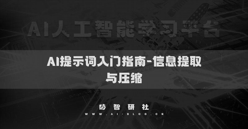 AI提示词入门指南-信息提取与压缩