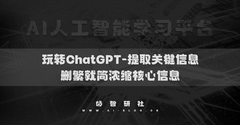 玩转ChatGPT-评估AI的输出提炼它回答中的精华
