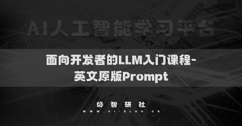 面向开发者的LLM入门课程-英文原版Prompt