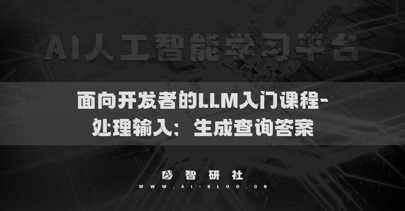 面向开发者的LLM入门课程-处理输入：生成查询答案