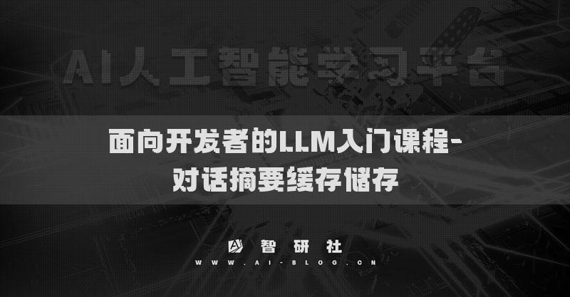 面向开发者的LLM入门课程-对话摘要缓存储存