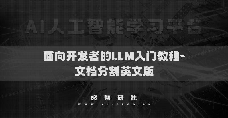 面向开发者的LLM入门教程-文档分割英文版