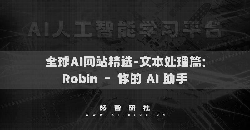 全球AI网站精选-文本处理篇：Robin – 你的 AI 助手​