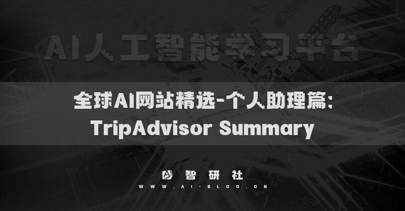 全球AI网站精选-个人助理篇：TripAdvisor Summary​