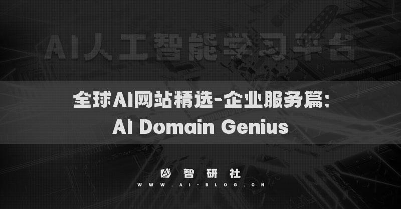 全球AI网站精选-企业服务篇：AI Domain Genius​