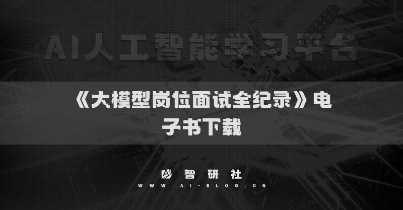 《大模型岗位面试全纪录》电子书下载