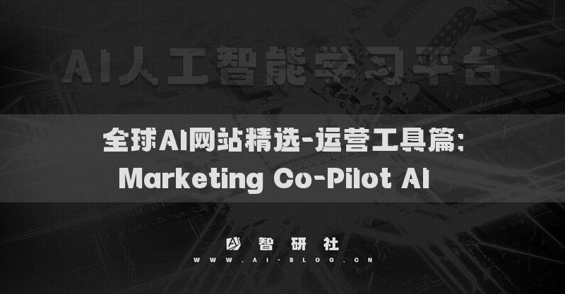 全球AI网站精选-运营工具篇：Marketing Co-Pilot AI​​