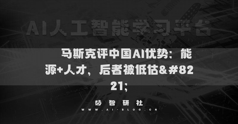 ​​马斯克评中国AI优势：能源+人才，后者被低估”​