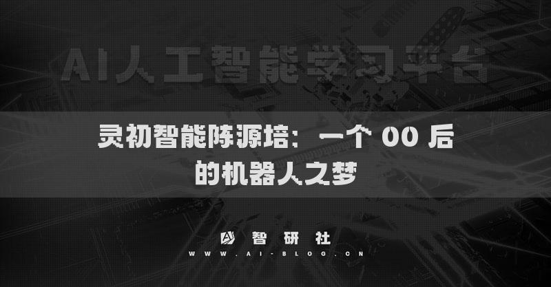 灵初智能陈源培：一个 00 后的机器人之梦