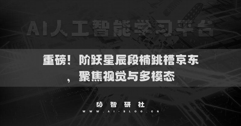 重磅！阶跃星辰段楠跳槽京东，聚焦视觉与多模态