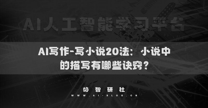 AI写作-写小说20法：小说中的描写有哪些诀窍？