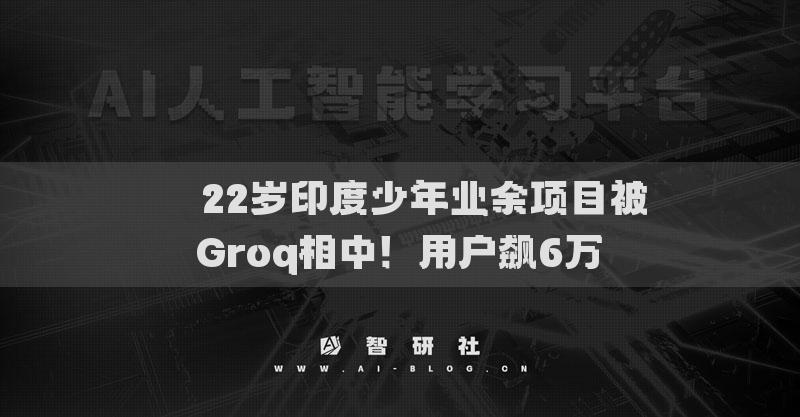 ​​22岁印度少年业余项目被Groq相中！用户飙6万​