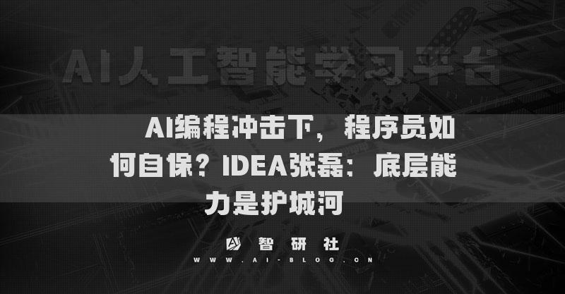 ​​AI编程冲击下，程序员如何自保？IDEA张磊：底层能力是护城河​​